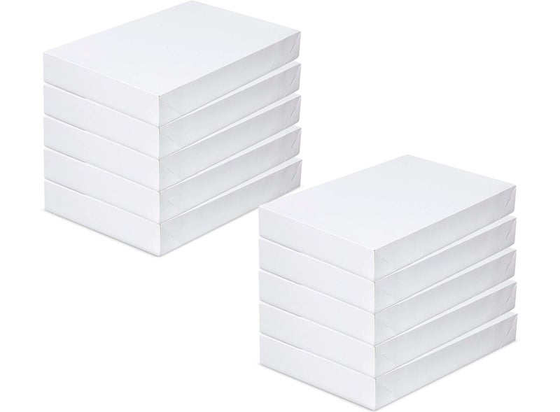 ALEF 14in x 9.5in x 2in White Shirt Gift Wrap Boxes with Lids (10-Pack),Father's Day - Image 1
